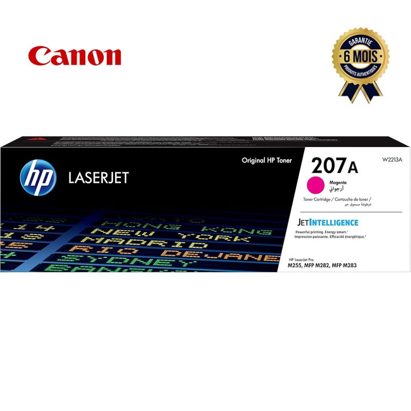 Toner d'origine HP 207A Magenta - Puce JetIntelligence - Pour Color LaserJet Pro M255 et MFP M282 M283 - Garantie 03 mois