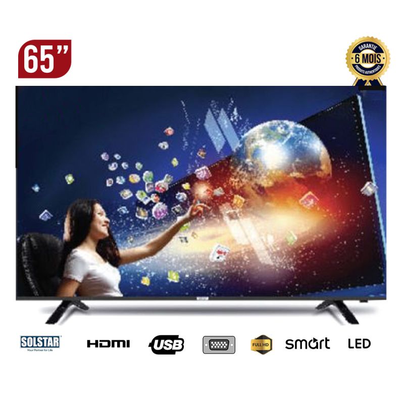 TV Led Smart Solstar 65AS7000SS - 65 Pouces - 3840×2160 Pixels - Android Tv - 6 Mois - (Prix en fcfa) | Glotelho Cameroun
