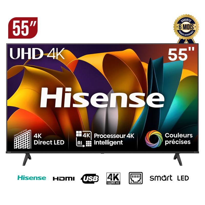 TV Smart Hisense - 55 pouces 4K ULTRA HD prix Cameroun sur Glotelho