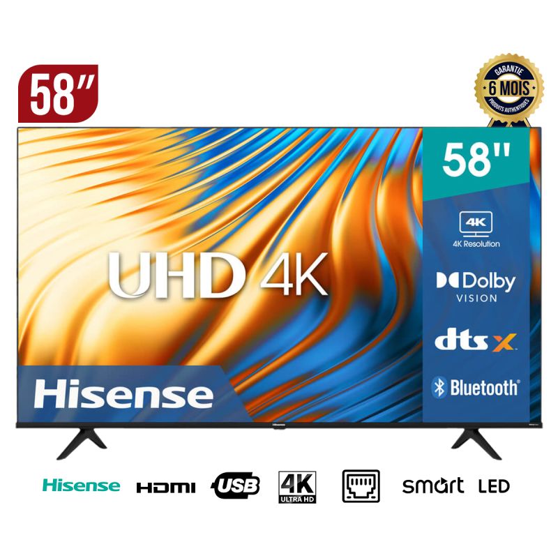 Télévision Smart Hisense 58 pouces en vente au meilleur prix sur Glotelho 