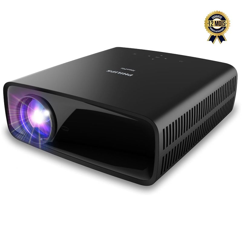 Vidéoprojecteur Home Cinema - Philips NeoPix 530 – Full HD 1080p – Luminosité 350 ANSI lumens – Écran jusqu’à 100" – Corrections trapézoïdale et 4 coins – Audio 2.1 intégré – Double HDMI/USB‑C – LED 30 000 h – Garantie 12 mois