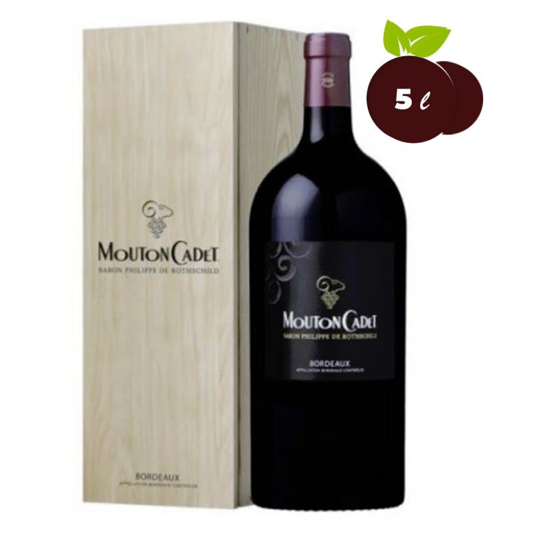 Vin Rouge Bordeau Magnum Cadet + Caisse bois 5L | Glotelho Cameroun