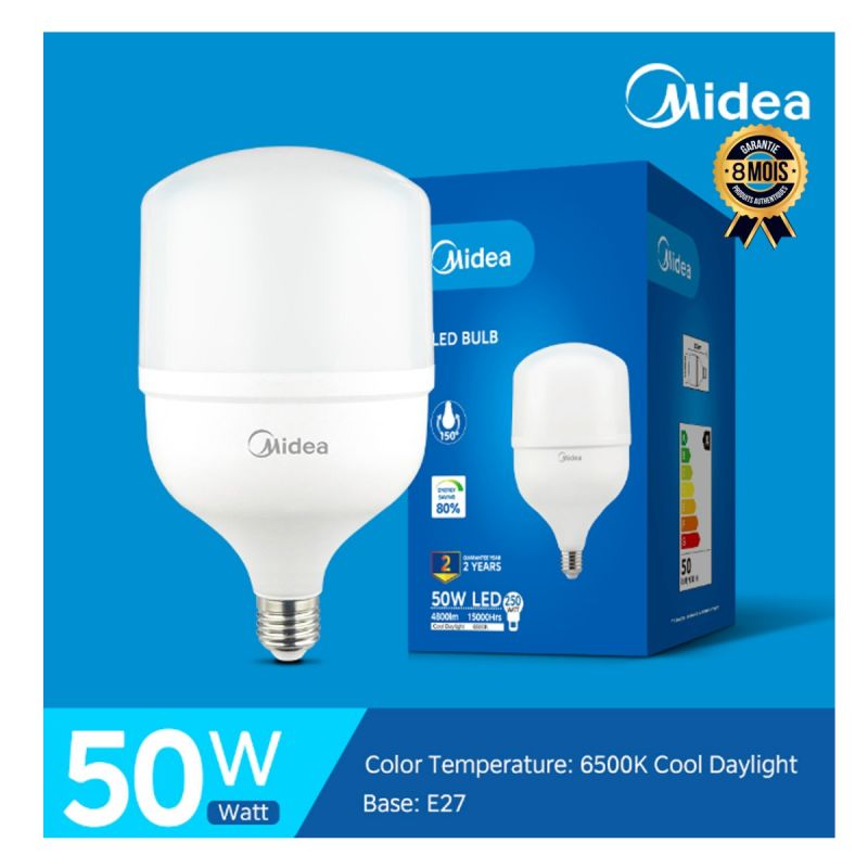Ampoule T-BULP 50W Prix - Midea E27 - 6500K - Blanc froid| Glotelho Cameroun
