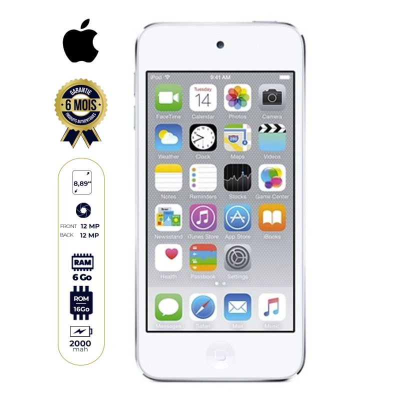 Apple iPod Touch - Lecteur MP4 - 4" - 6e génération - 16Go - Argent - 6 mois de garantie |Glotelho Cameroun