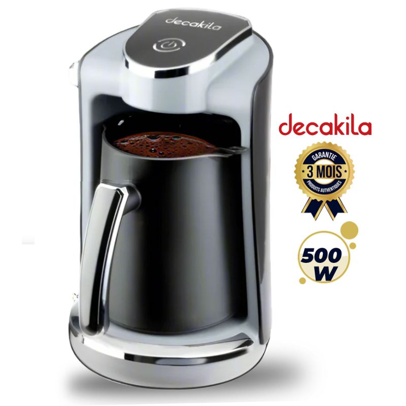Cafetière Turque - Decakila KECF030B – 500 W - 250 ml - 4 tasses - Noir/Gris – Garantie 3 mois