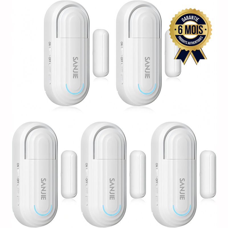 Capteur d'alarme d'ouverture de porte - Réglable en volume - 0-120 dB - Avec 4 modes d'alarme - 6 Mois