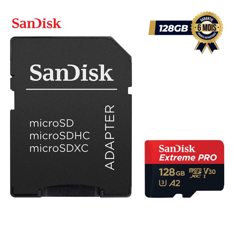 Carte mémoire - SanDisk Extreme PRO - MicroSDXC™ - 128Go au prix Cameroun