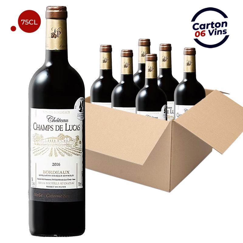Carton de 6 bouteilles de vin Château Champs De Lucas 2016 75 CL - prix Cameroun