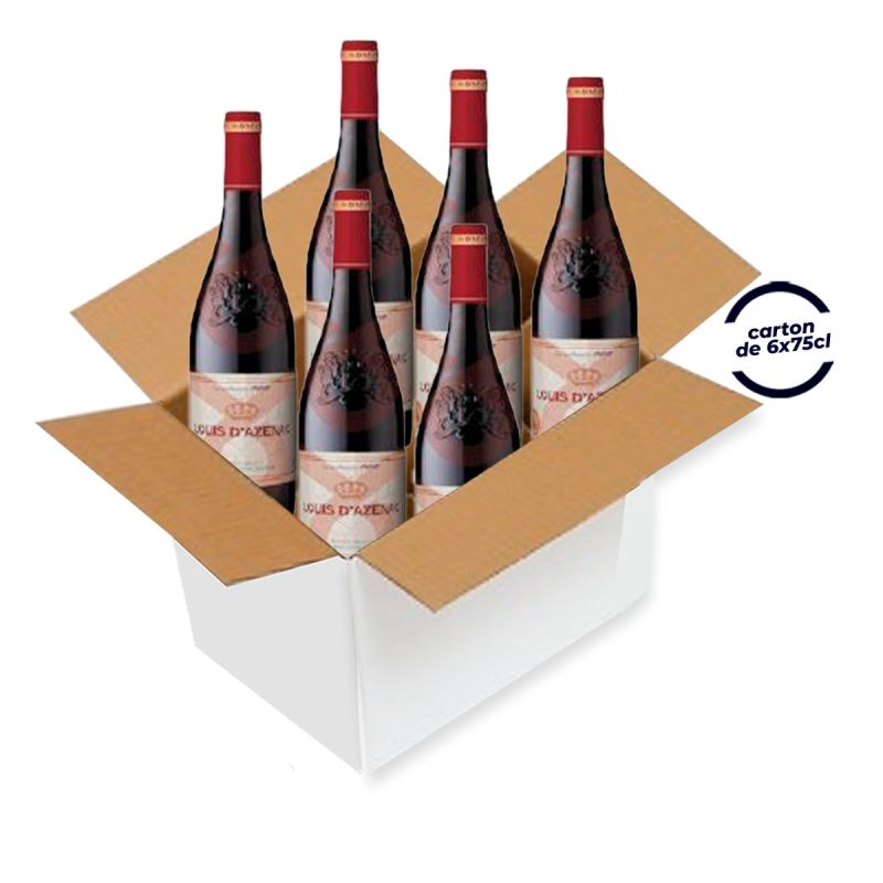 Carton de 6 bouteilles de Vin Rouge - LOUIS D'AZENAC - 75 CL