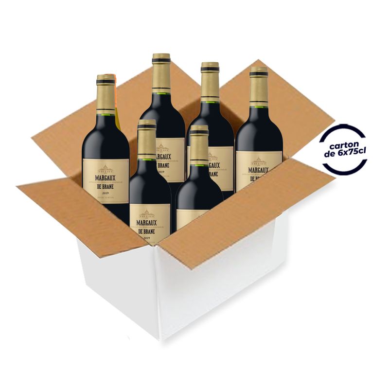 Carton de 6 bouteilles de Vins - MARGAUX DE BRANE - 2019 - HENRI LURTON - 75 cl