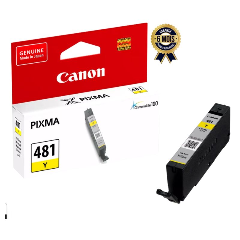 Cartouche d'encre Jaune Canon CLI-481Y - Impressions couleur vives et nettes - Garantie 6 Mois