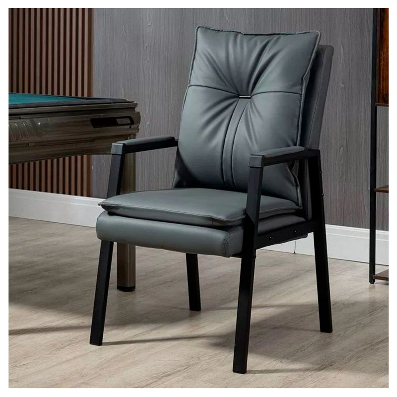 Chaise de visiteur – HB2503051 – Ergonomique – Cuir noir – Mousse mémoire de forme – Accoudoirs – Dossier cousu – Base métal 4 pieds – Résistante à l’eau