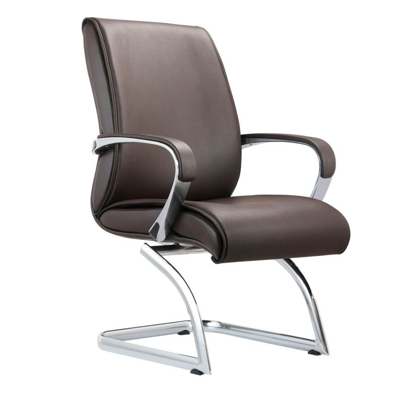 Chaise en cuir pour visiteurs - AMB231108 - Marron | Glotelho Cameroun