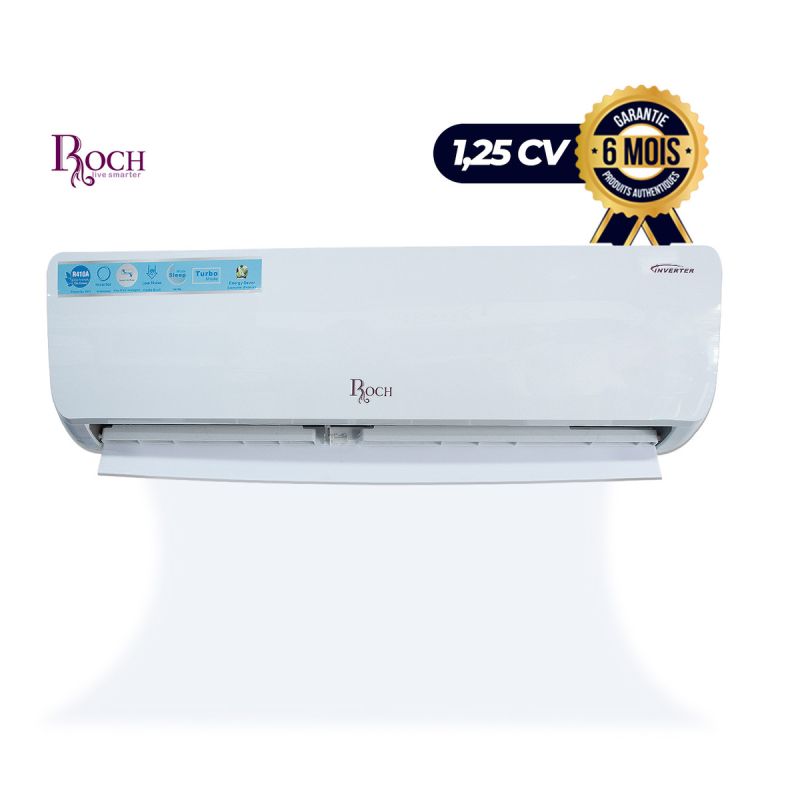 Climatiseur Roch prix en fcfa - Inverter - 1.25 CV - R410 - 9000 Btu - Blanc - Garantie 6 Mois| Glotelho Cameroun