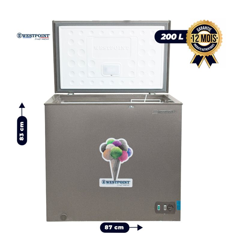 Congélateur coffre WESTPOINT 200 litres en vente sur Glotelho