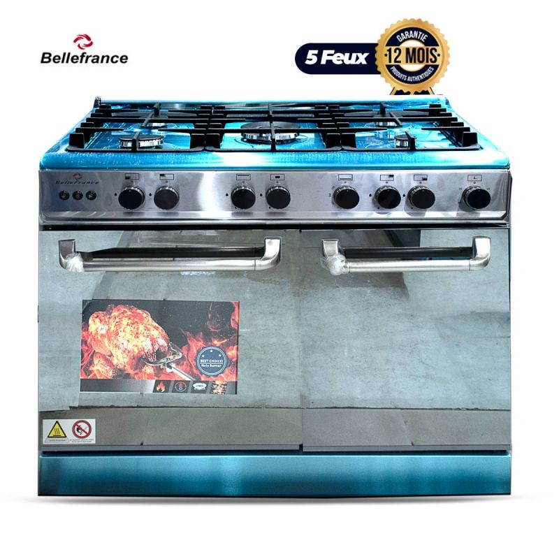Cuisinière 5 Feux Belle France  60x90 cm  Avec Porte-Bouteille Gaz chez Glotelho