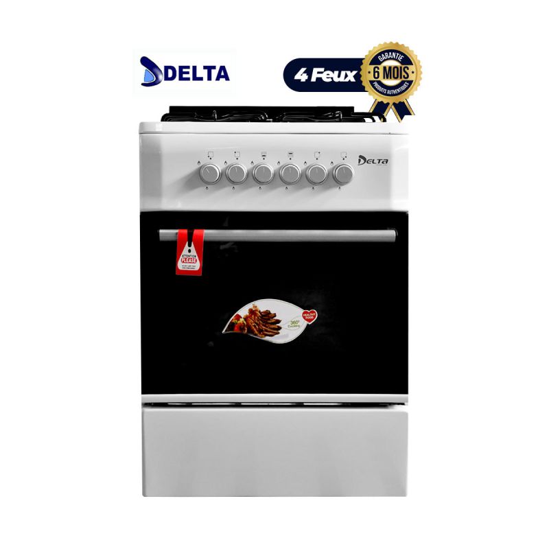 Cuisinière Delta - Trendy - 4 Foyers 60 * 60 - CLASSIC -Blanc - 06 Mois| Glotelho Cameroun