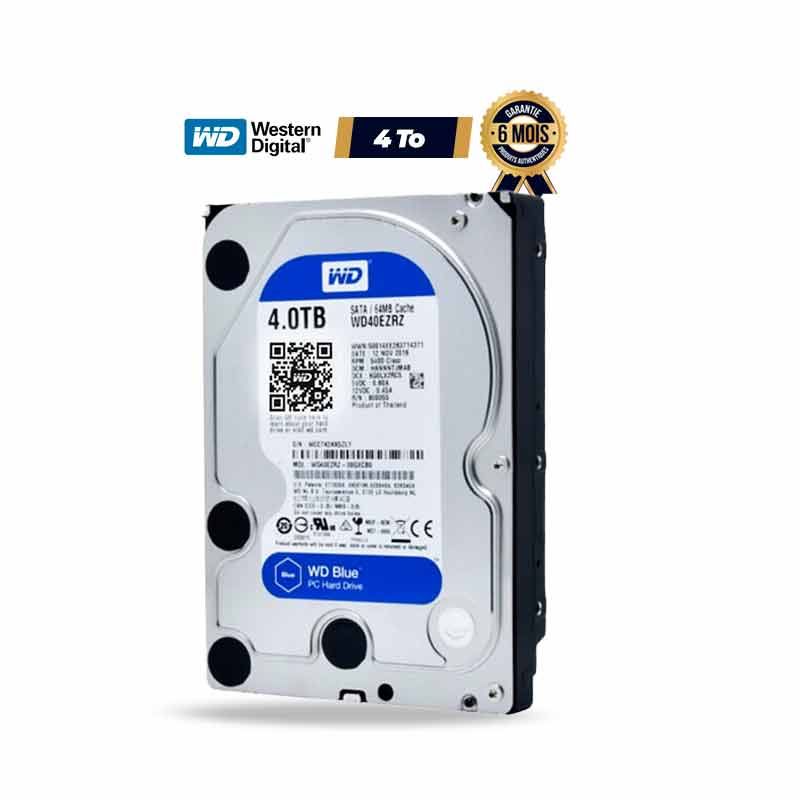 Disque dur 4 To - Pour videosurveillance - Western Digital - 6 Mois