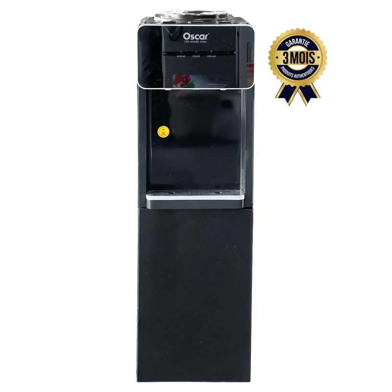 Distributeur d'eau chaude et froide OSCAR avec mini réfrigérateur intégré Noir - prix Cameroun