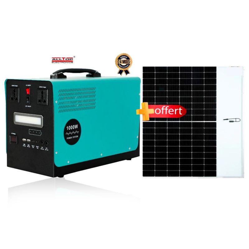 Générateur Solaire 1000W - ALLTOP + 1 Panneau Solaire Monocristallin  180W Offert