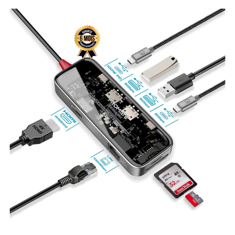 Hub de connexion - Promate TransHub-mini au prix Cameroun