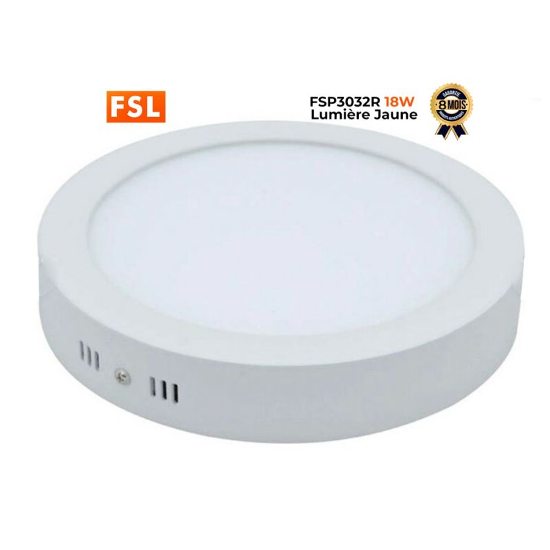Hublot LED FSL Rond 18W Prix - 3000K - Diamètre 210×29 - Lumière Jaune| Glotelho Cameroun