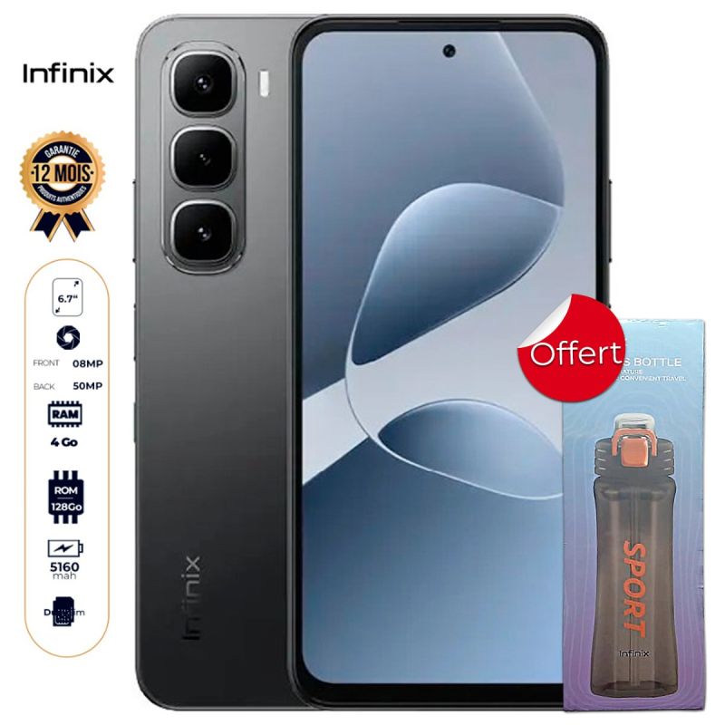 Infinix Hot 60i - 128 Go + Infinix Sports Bottle