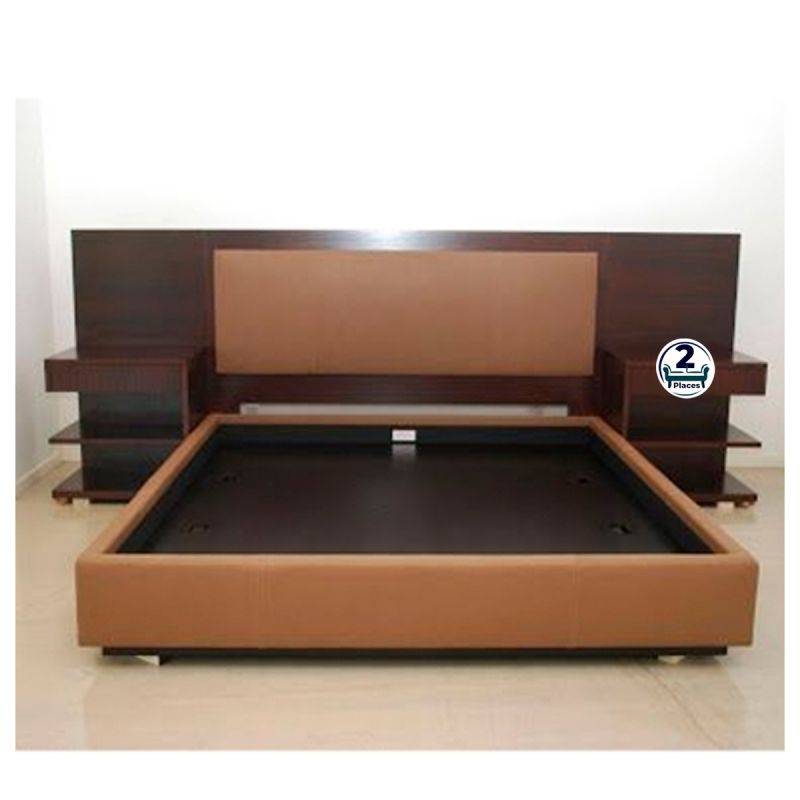 Lit Ester - 2PC - 2 places - Lit Moderne exécute en bois et formica  | Glotelho Cameroun