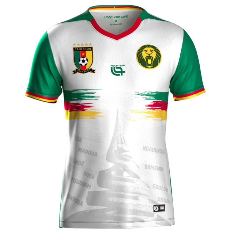 Maillot Officiel Lions Indomptables du Cameroun – Fourteen - Stadium Jersey - Blanc