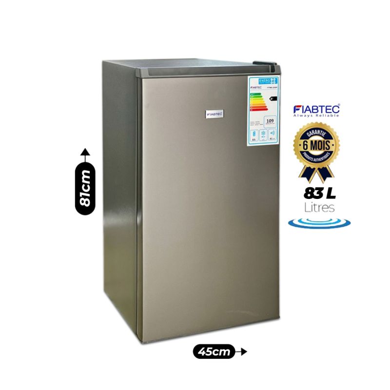 Mini-Réfrigérateur FIABTEC 83 litres - 1 Porte - FTTMS‑220DF - Classe Énergétique A+ - 109 kWh/an - Silencieux 41 dB - Garantie 6 Mois