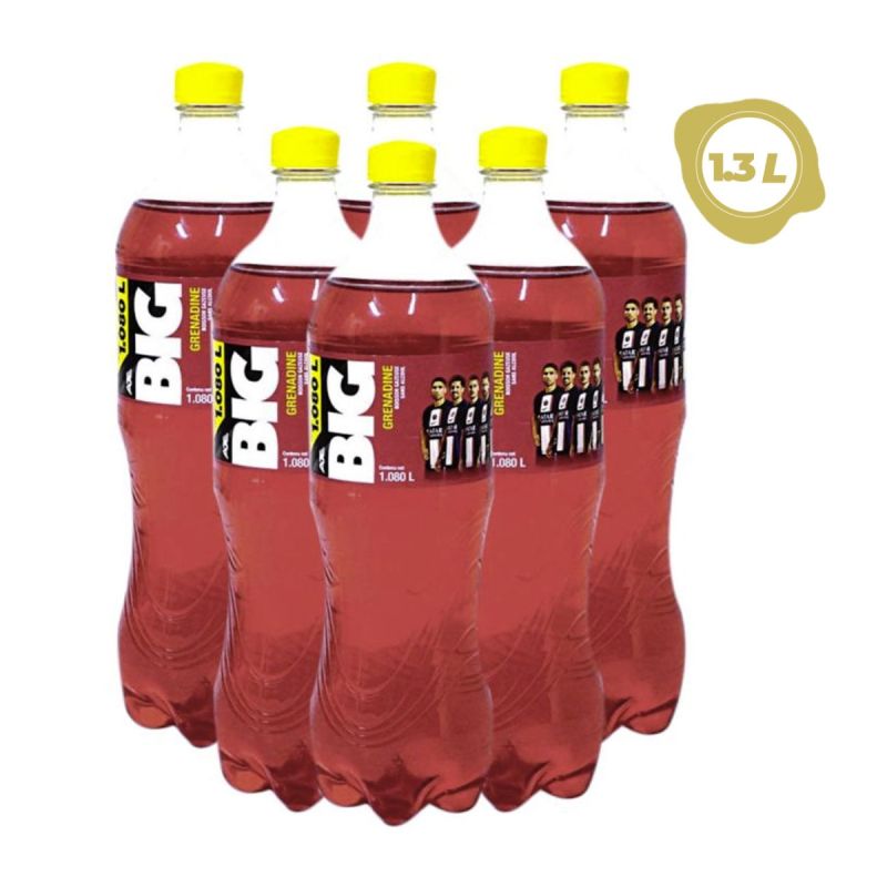 Pack de 6 Boissons Gazeuse  Rafraîchissante - Big  Grenadine - jus - 1.3L |Glotelho Cameroun