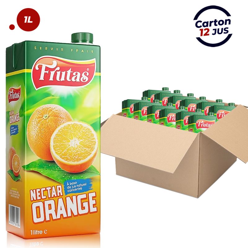 Pack de 12 Jus de fruit Naturel Frutas Orange 1 Litre - prix Cameroun