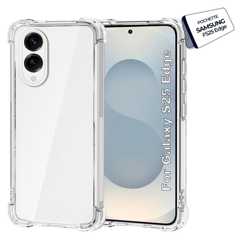 Pochette arrière pour Samsung Galaxy S25 Edge – Design transparent – Protection anti-rayures
