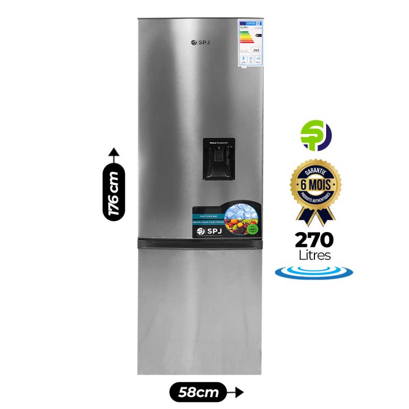 Réfrigérateur combiné -SPJ - RF-INU369C - Avec distributeur d'eau - No frost - 270L| Glotelho Cameroun