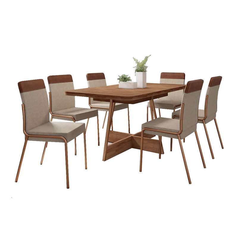 Salle à Manger Nogal - 6 places - SM-1592/NOGAL - Marron