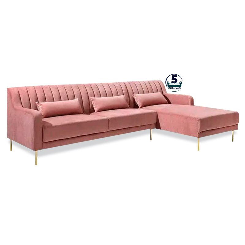 Salon d'angle 5 places capitonné avec mousse orthopédique ph7 