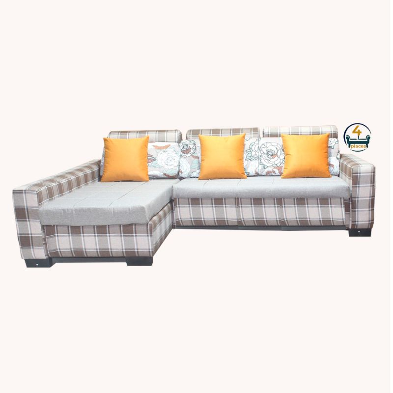 Salon d'angle Basic - S-435B - 4 places - Gris/Noir | Glotelho Cameroun