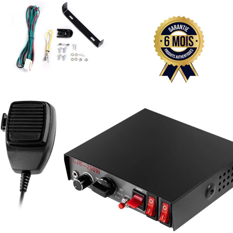 Sirène de police de voiture, sirène d'urgence électronique, système de sonorisation filaire 9 tons pour voiture