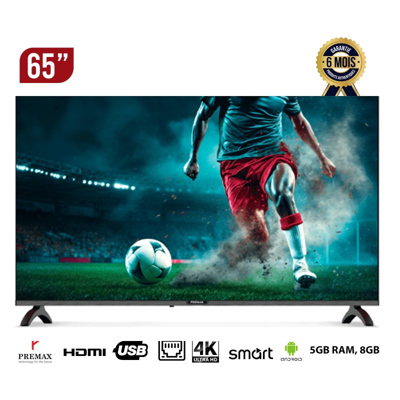 SMART TV PREMAX - 65 pouces - PM65UHD4KBT - ULTRA HD 4K - prix Cameroun