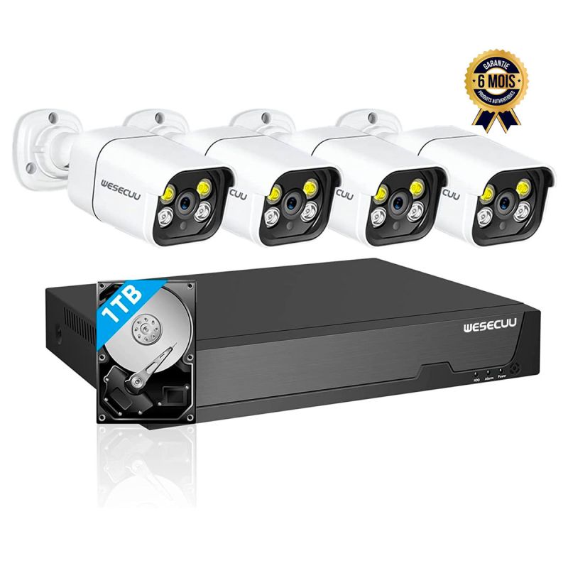 Système de caméra de sécurité domestique PoE prix en fcfa - Avec disque dur de 1 To | Glotelho Cameroun