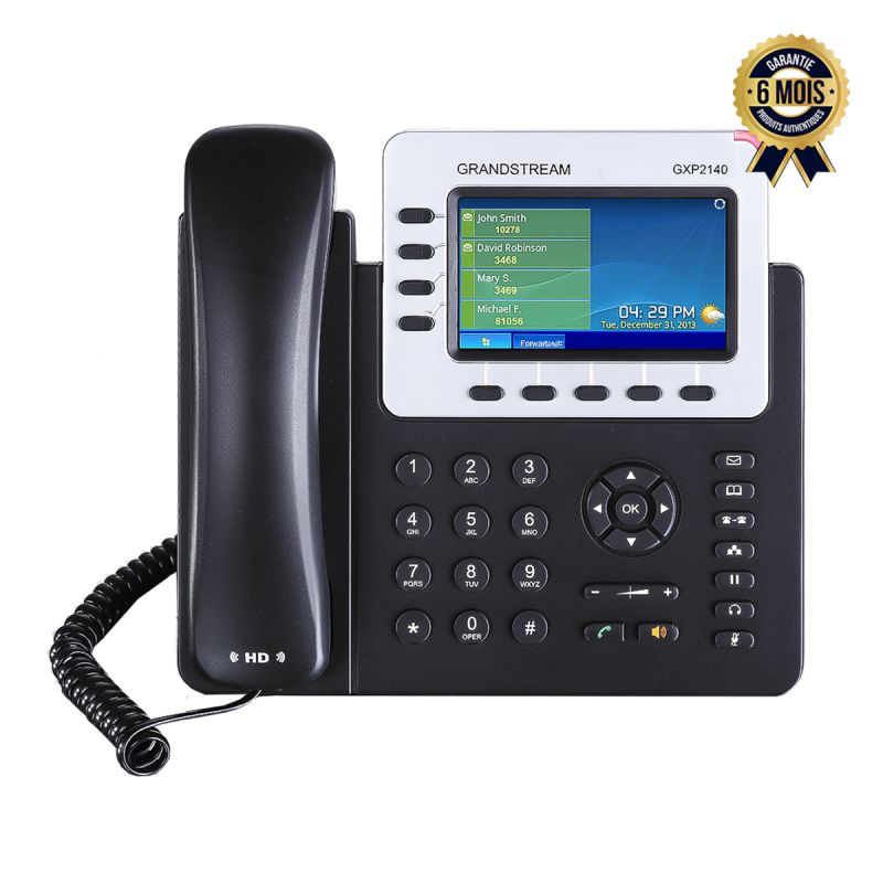 Téléphone fixe IP professionnel prix en fcfa - Grandstream GXP-2140 - Avec écran et 4 comptes SIP| Glotelho Cameroun