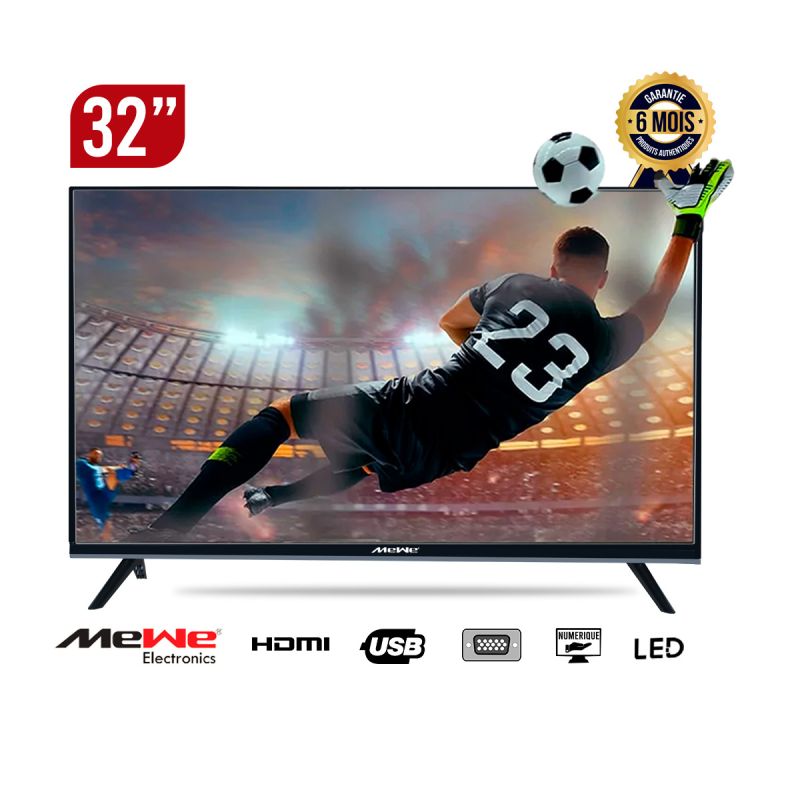 Téléviseur numérique 32 pouces avec affichage LED HD et double vitrage - Prix Cameroun