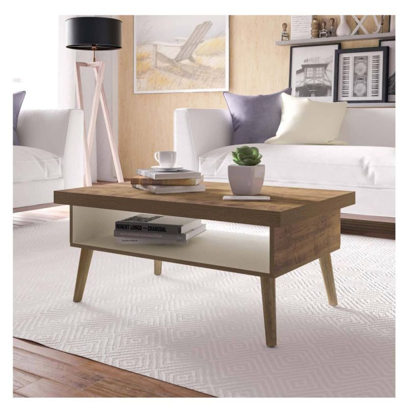 Table Basse Lucca -  Bois reconstitué - Pin brun/ Blanc cassé | Glotelho Cameroun