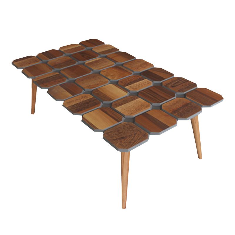 Table basse rectangulaire  - Architectural -  G-620 -  Pieds en bois -  Marron | Glotelho Cameroun