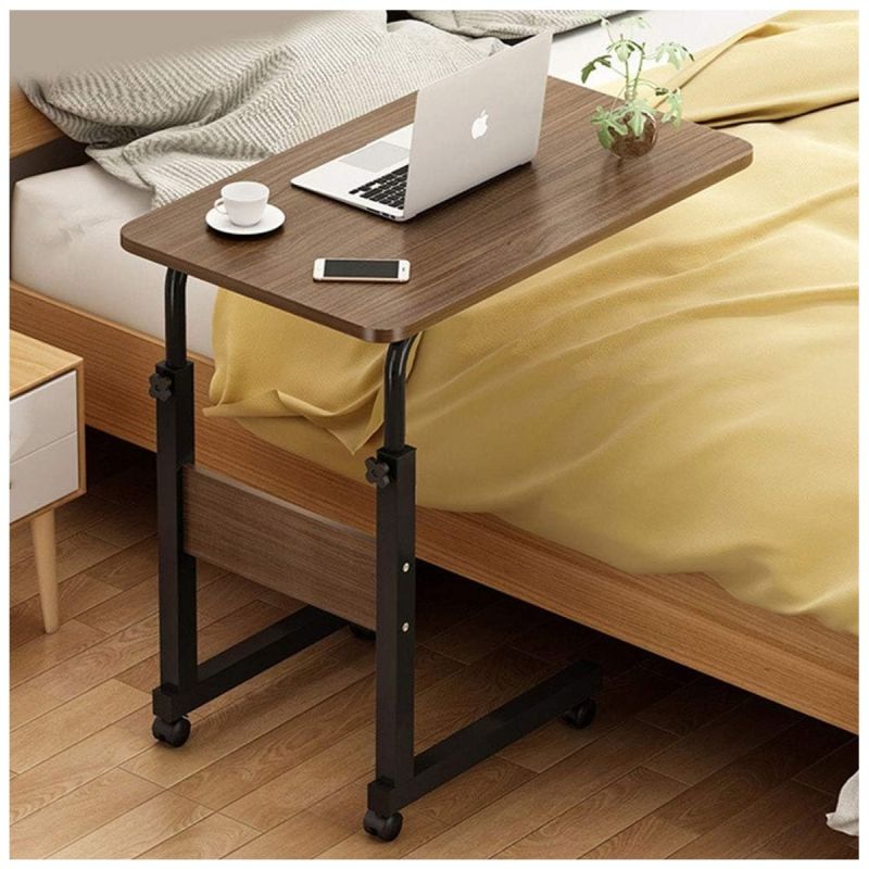 Table de lit en C à hauteur réglable et sur roulettes, plateau rectangulaire de 60x40cm, vendu sur Glotelho.