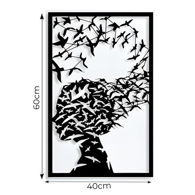 Tableau décoratif - Envol des Idées - 60x40 cm - Noir