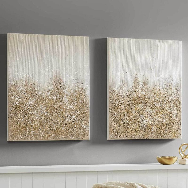 Tableau décoratif d'intérieur Prix en fcfa - Décoration murale - Madison Park Texture Glitz - Crème/Or| Glotelho Cameroun