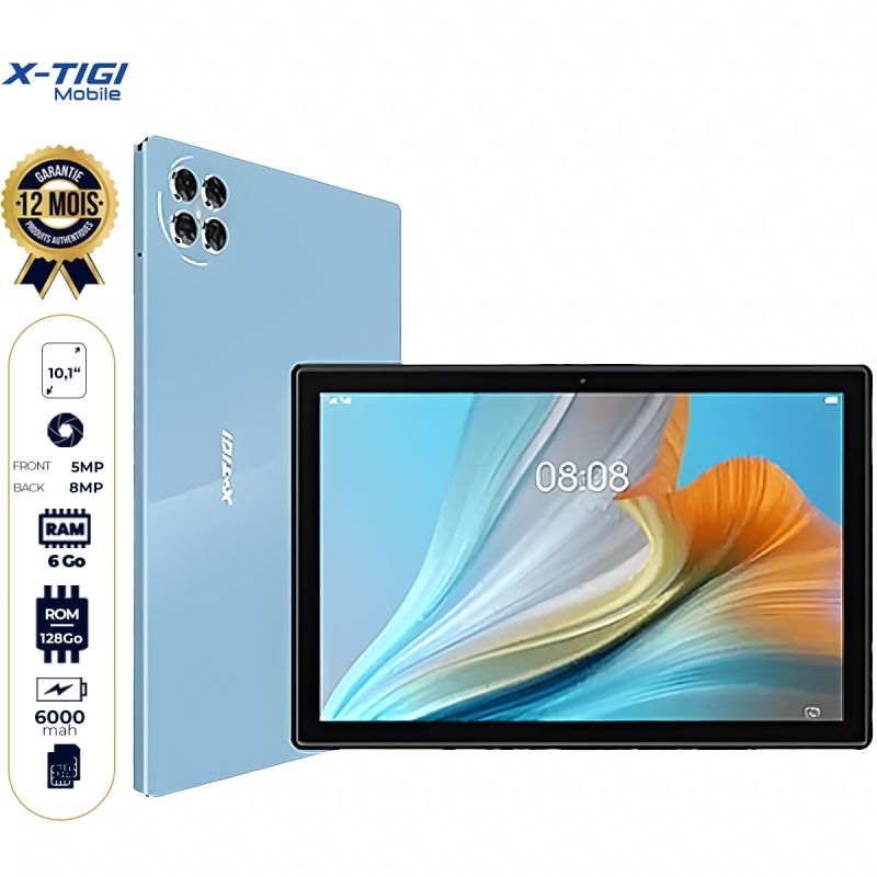 Tablette X-TIGI Hope 12 Pro – 128 Go – 6 Go RAM – 10.1" – Android 9 – 6000mAh – Garantie 12 Mois