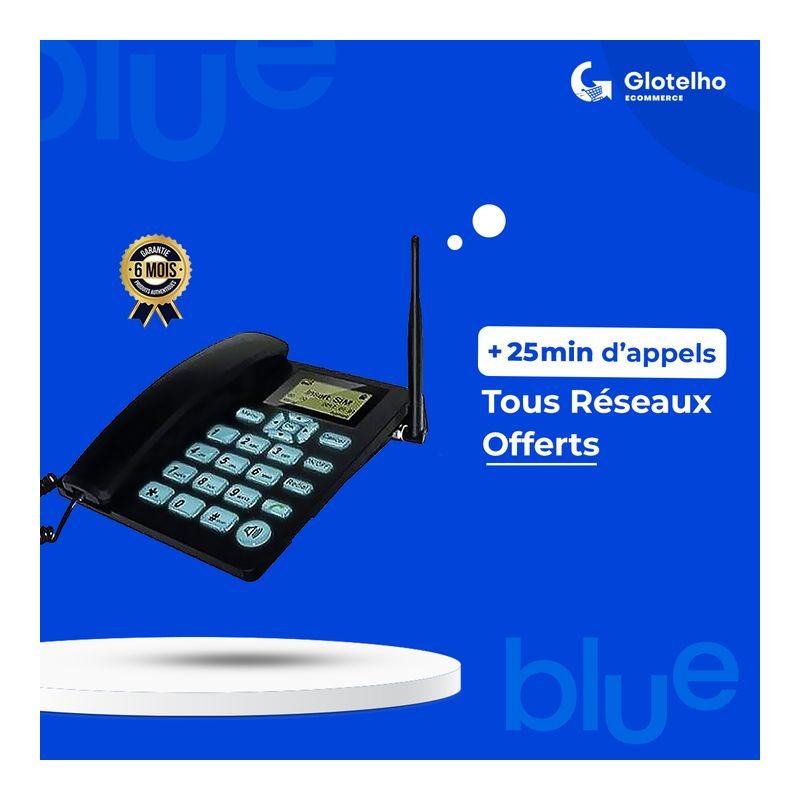 Téléphone fixe GSM LS820  + 25 min d'appels Tous Réseaux Offerts 
