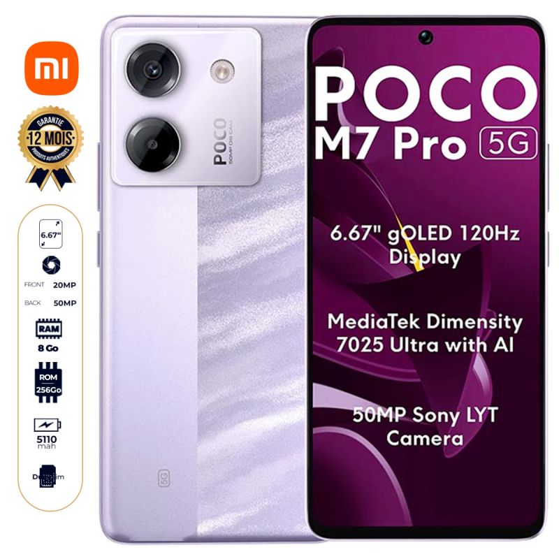 Xiaomi Poco M7 Pro 5G - 256 Go - 8Go RAM - 6,67